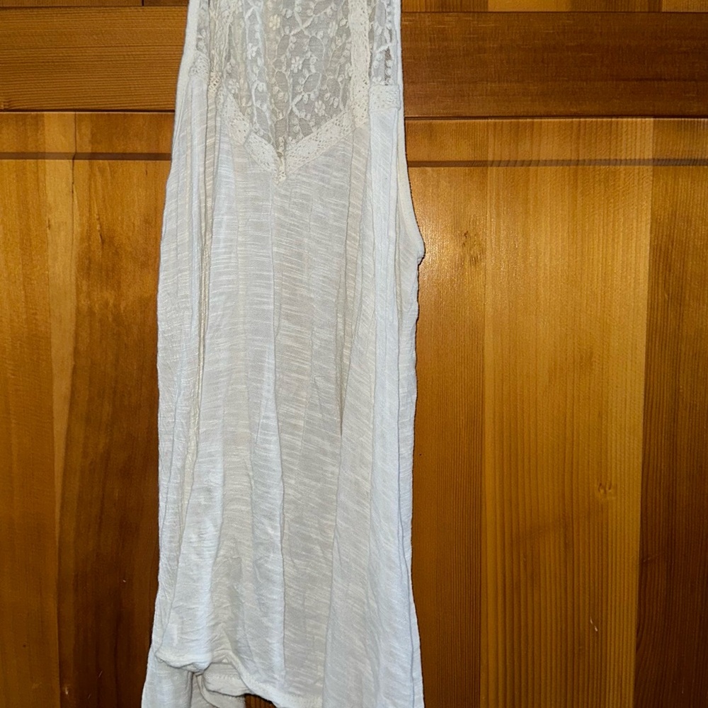 White Lace Detail Sleeveless Top